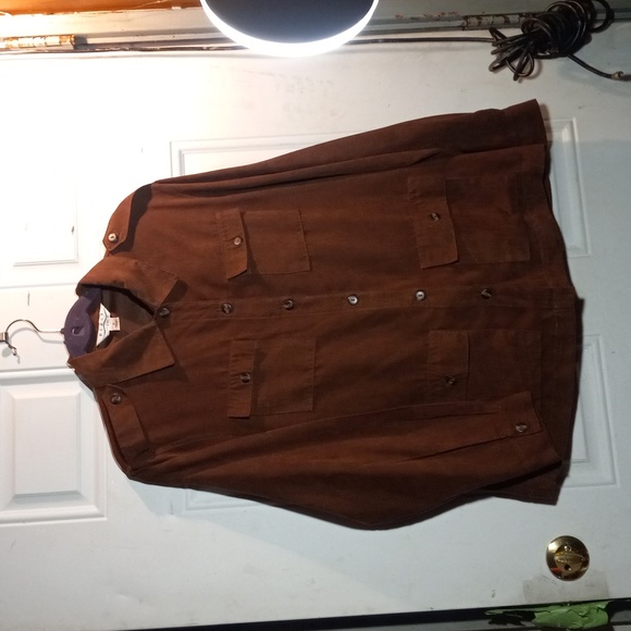 Ladies suade pant suit w scarf - Picture 1 of 4